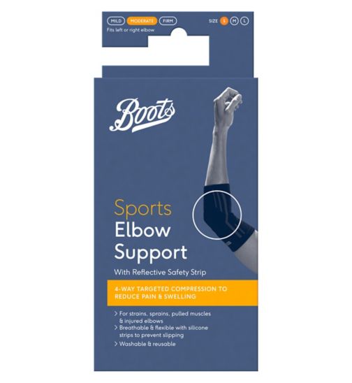 Boots Sports Elbow Support with Reflective Safety Strip - Small
