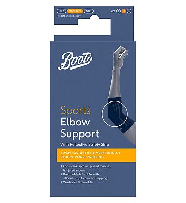 Boots Sports Elbow Support with Reflective Safety Strip - Medium