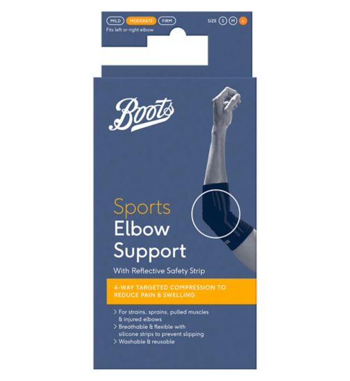 Boots Sports Elbow Support with Reflective Safety Strip - Large