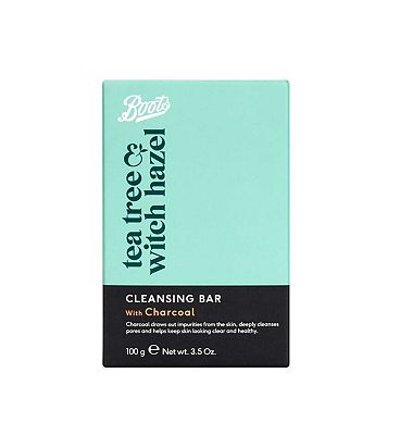 Boots Tea Tree & Witch Hazel Charcoal Cleansing Bar 100g