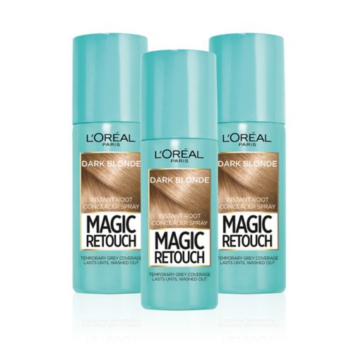 L'Oreal Magic Retouch Dark Blonde Temporary Instant Grey Root Concealer Spray  Triple Pack - 3x75ml;L’Oreal Magic Retouch Dark Blonde Temporary Instant Grey Root Concealer Spray, Easy Application, 75ml;Magic Retouch  colouring spraydrk blonde