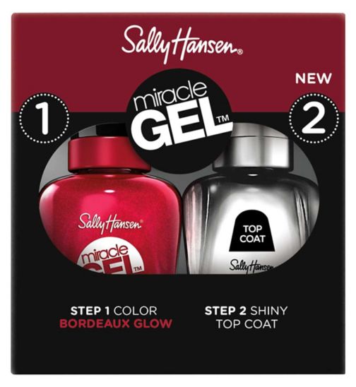 Sally Hansen Miracle Gel Nail Polish & Topcoat Duo - Bordeaux Glow
