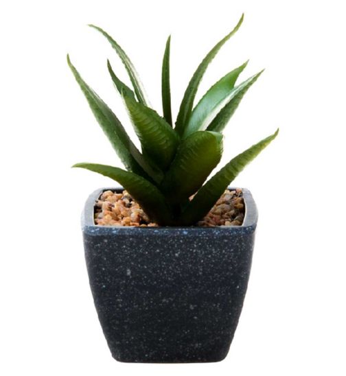 Faux Small Aloe Vera in Melamine Pot