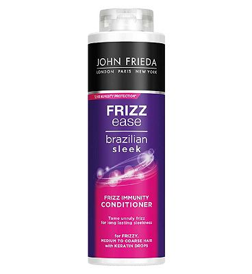 John Frieda Frizz Ease Brazilian Sleek Frizz Immunity Conditioner 500ml for Frizzy, Medium to Coarse