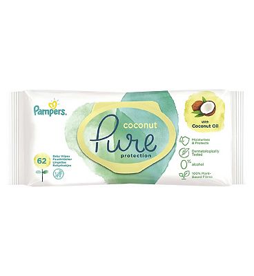 Coconut Pure Baby Wipes 1 Pack = 62 Wipes