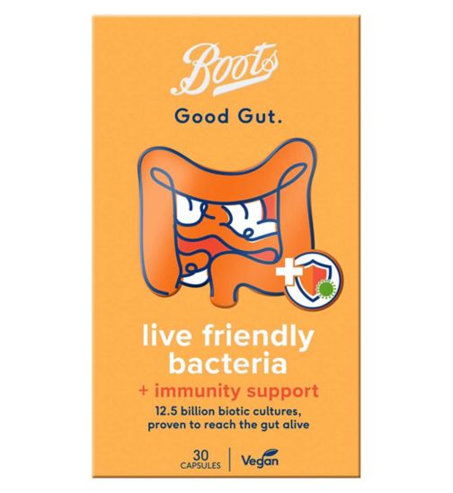 Boots Good Gut Live Friendly Bacteria +Immunity Support, 30 Capsules