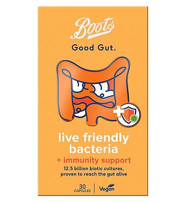 Boots Good Gut Live Friendly Bacteria +Immunity Support, 30 Capsules