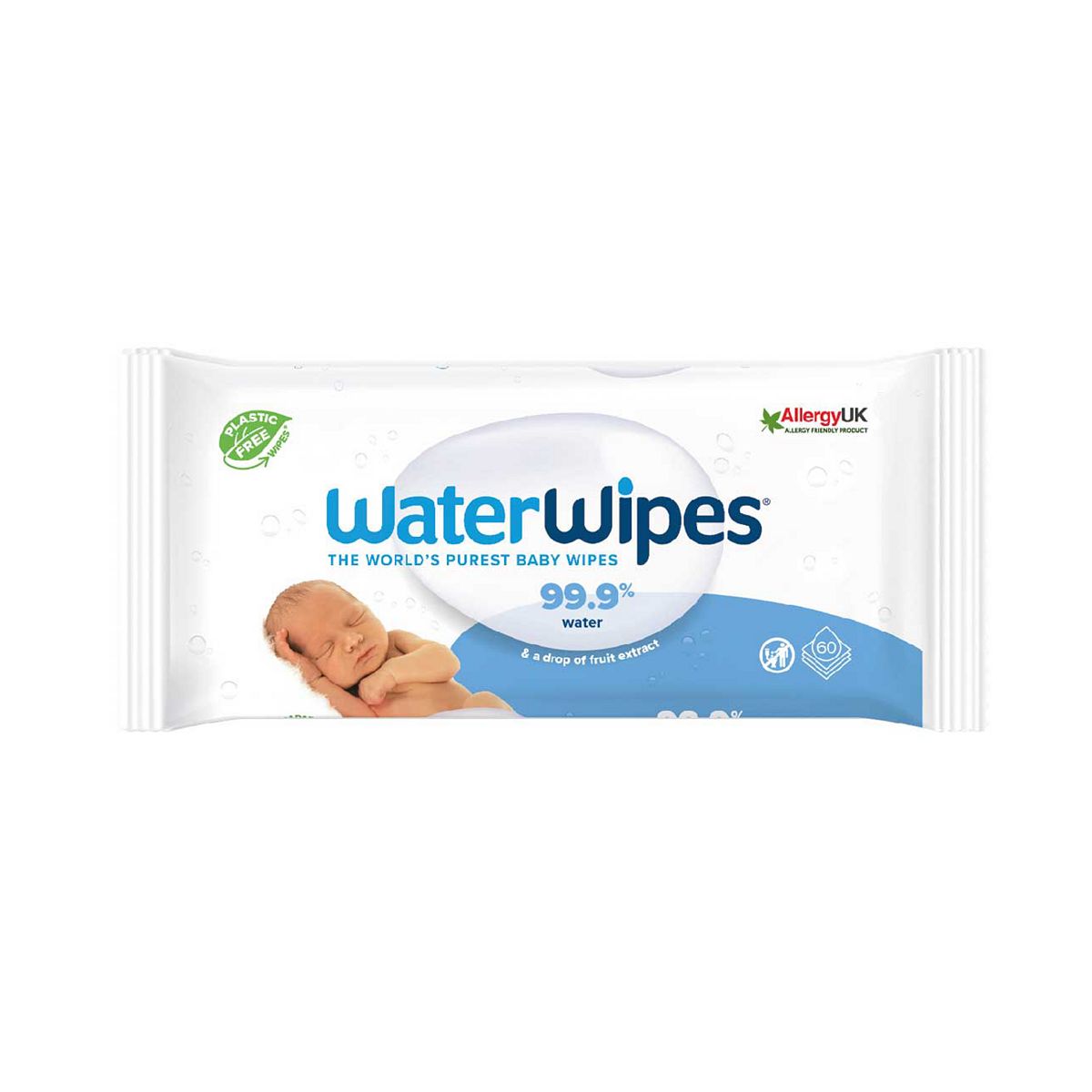 Water Wipes Waterwipes Sensitive & Newborn Baby Wipes (60 Wipes)