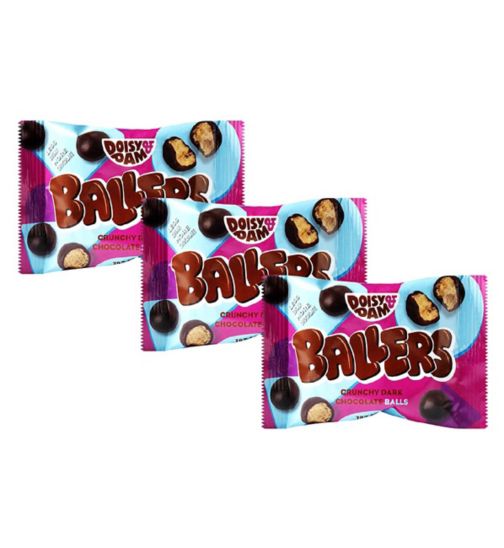 Doisy & Dam Dark Chocolate Ballers - 25g;Doisy & Dam Dark Chocolate Ballers - 25g;Doisy & Dam Dark Chocolate Ballers Bundle - 25g x 3