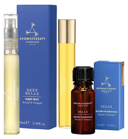 AA Relax Room Fragrance 10ml;Aromatherapy Associates Deep Relax Bundle x3;Aromatherapy Associates Deep Relax Roller Ball 10ml;Aromatherapy Associates Deep Relax Sleep Mist 10ml;Aromatherapy Associates Deep Relax Sleep Mist 10ml;Aromatherapy Associates Relax Roller Ball;Aromatherapy Associates Relax Room Fragrance 10ml