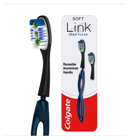 Colgate Link Deep Clean Soft Replaceable Head Manual Toothbrush Starter Kit
