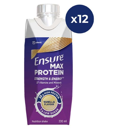 Ensure Max Protein Shake Vanilla - 330ml;Ensure Max Protein Shake Vanilla 330ml;Ensure Max Protein Vanilla Shake - 12 pack bundle