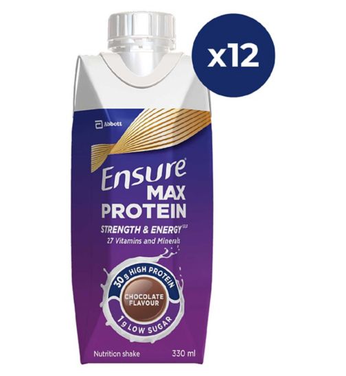 Ensure Max Protein Chocolate Shake - 12 pack bundle;Ensure Max Protein Shake Chocolate - 330ml;Ensure Max Protein Shake Chocolate 330ml
