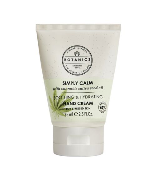 Botanics Simply Calm Soothing & Calming Hand Cream with Cannabis Sativa Seed (Hemp) Oil 75ml