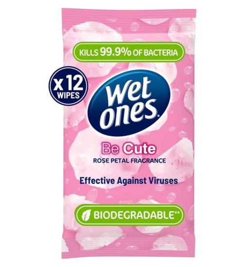 Wet Ones Be Cute Biodegradable Antibacterial Hand Wipes, 12 Pack