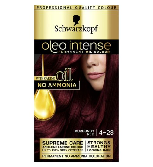 Schwarzkopf Oleo Intense 4-23 Burgundy Red No Ammonia Permanent Hair Dye