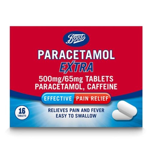 Boots Paracetamol Extra 500mg/65mg Tablets - 32 Tablets