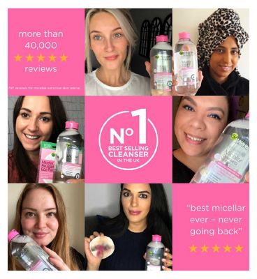 Garnier Micellar Water, Gentle face cleanser & Makeup Remover for Sensitive Skin, Travel Size, 100ml (3)