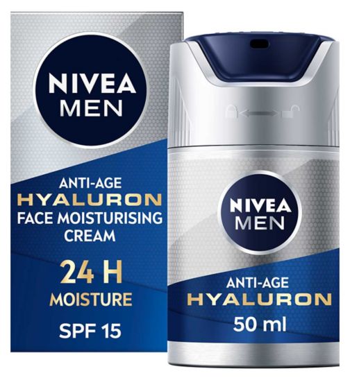 NIVEA MEN Anti-Age Hyaluron Day Cream Face Moisturiser with Hyaluronic Acid SPF15 50ml