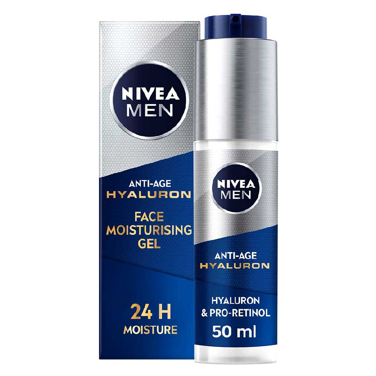 Nivea Men Anti-Age Hyaluron Face Gel Moisturiser With Hyaluronic Acid 50ml