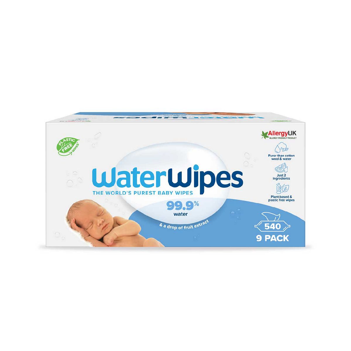 Water Wipes Waterwipes Original Plastic Free Baby Wipes 9Pk (540 Wipes)