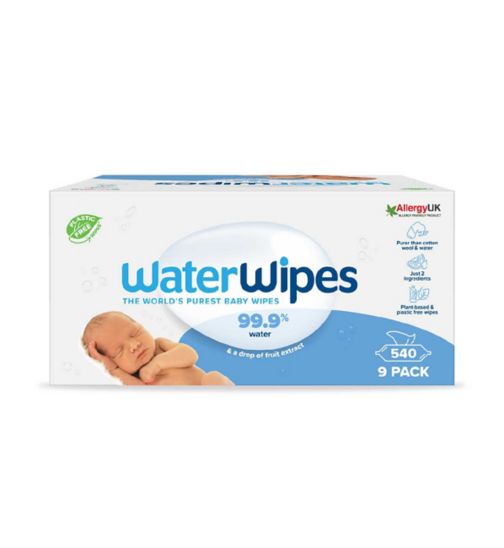 WaterWipes Original Plastic Free Baby Wipes 9pk (540 wipes)