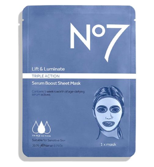 No7 Lift & Luminate TRIPLE ACTION Serum Boost Sheet Mask
