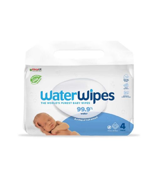 WaterWipes Original Plastic Free Baby Wipes 4pk (240 wipes)