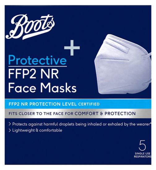 Boots Protective FFP2 NR Face Masks 5 Single Use Respirators