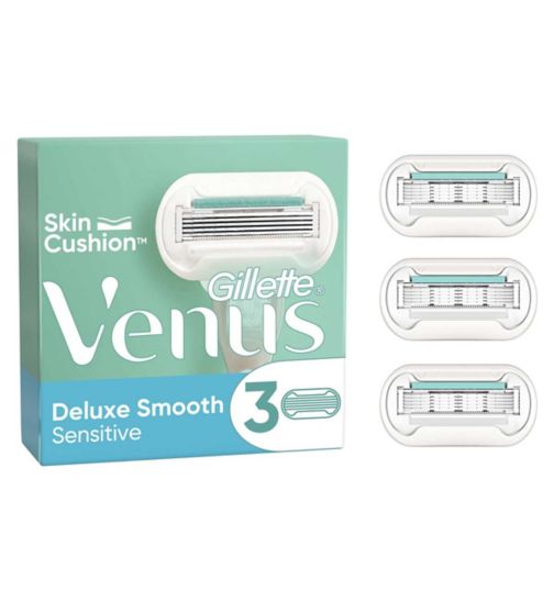 Venus Deluxe Smooth Sensitive Razor Blades, 3 pack