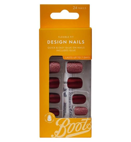 Boots Design Nails Forever Festive Red Glitter