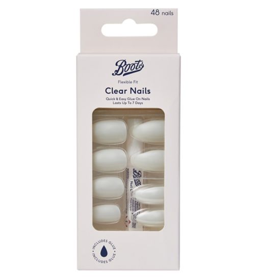 Boots Clear Nails - Almond 48 pk