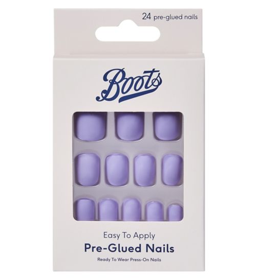 Boots Pre Glued Nails - Lavendar Haze - Lilac