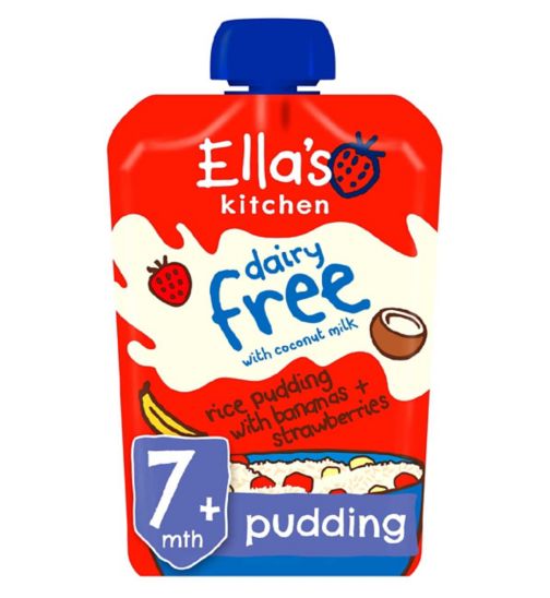 Ellas Kitchen Dairy Free Strawberry + Vanilla Rice Pudding Baby Food Pouch 7+ Months 80g