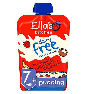Ella's Kitchen Organic Dairy Free Rice Pudding with Bananas and Strawberries Baby Food Pouch 7+ Mont