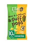 Ella's Kitchen Organic Peas and Sweetcorn Puff Pops Multipack Baby Snack 10+ Months 4x9g