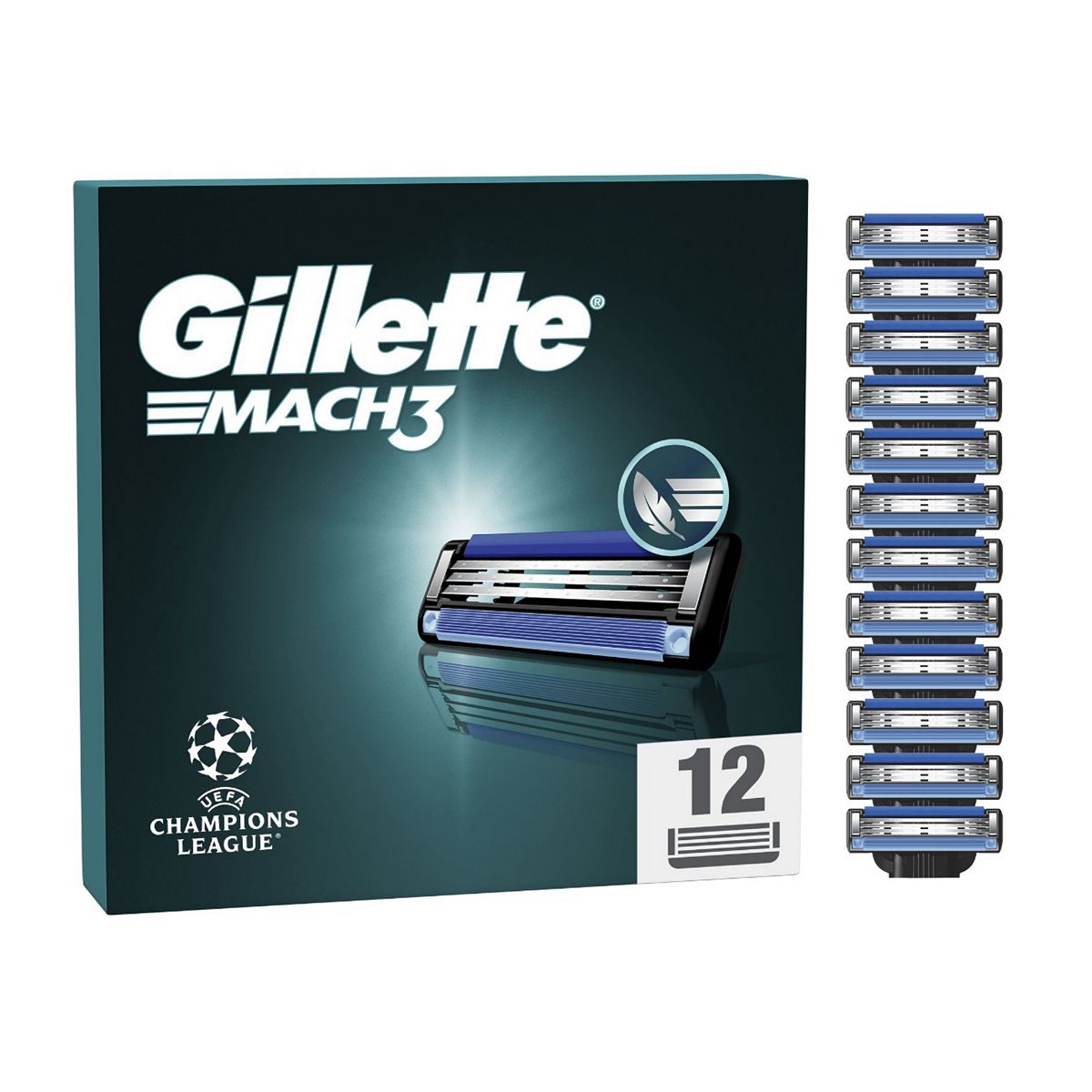 Gillette Mach3 Men's Razor Blade Refills, 12 Count