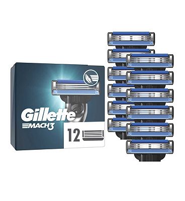 Gillette Mach3 Mens Razor Blade Refills, 12 Count