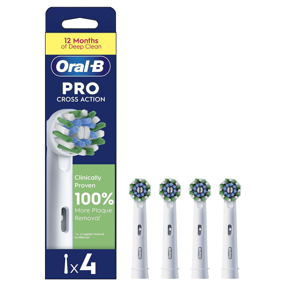 Oral B Oral-B Pro Cross Action Toothbrush Heads 4 Pack