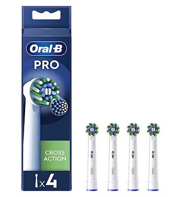 Oral-B CrossAction Toothbrush Head with CleanMaximiser Technology, 4 Pack -  Boots