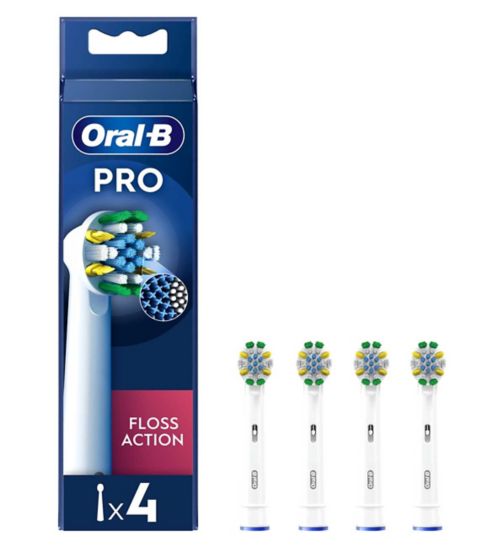 Oral-B FlossAction Toothbrush Head with CleanMaximiser Technology, 4 Pack