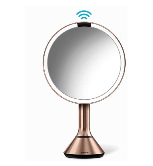 simplehuman Dual Light Sensor Mirror - Rose Gold Stainless Steel