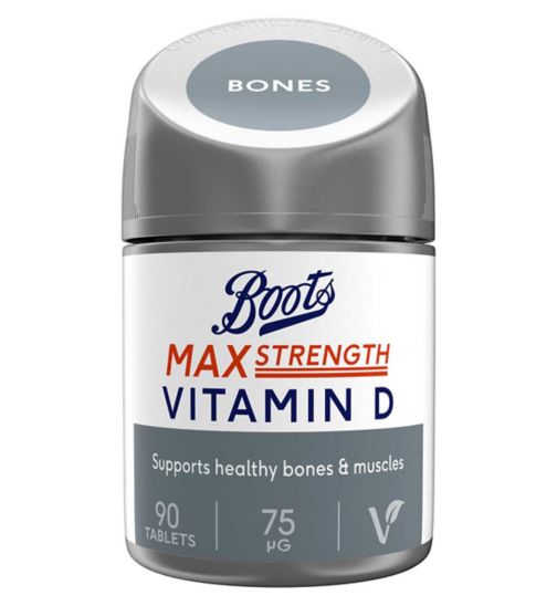 Boots Max Strength Vitamin D 75 µg Food Supplement 90 Tablets