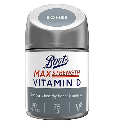 Boots Max Strength Vitamin D 75 g Food Supplement 90 Tablets