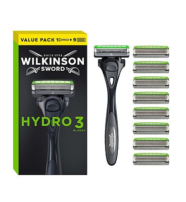 Wilkinson Sword Hydro 3 Skin Protection Men's Razor with x 9 Blade Refills