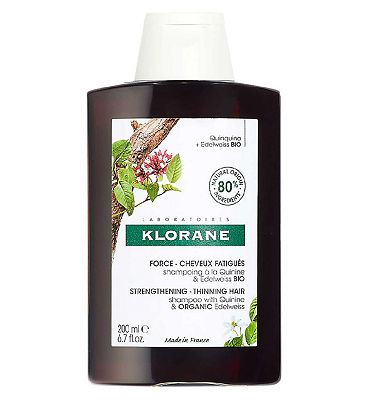 Klorane Strengthening Shampoo with Quinine and Organic Edelweiss for Thinning Hair 200ml