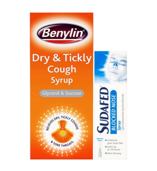Benylin Dry & Tickly Cough Syrup 150ml;Benylin dry and tickly cough syrup 150ml;Cough Cold Bundle 2;Sudafed Blocked Nose Spray 15ml;Sudafed Blocked Nose Spray- 15ml