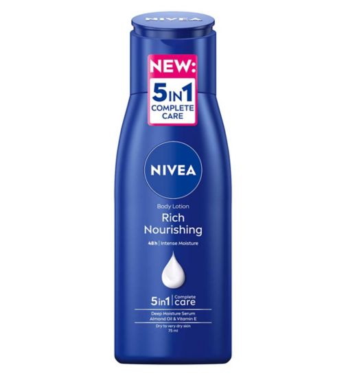 NIVEA Rich Nourishing Body Lotion for Dry Skin, Travel Size 75ml