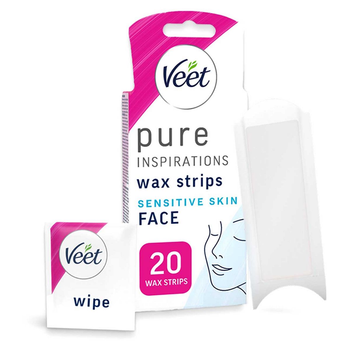 Veet Pure Inspirations Wax Strips For Face & Sensitive Skin - 20S