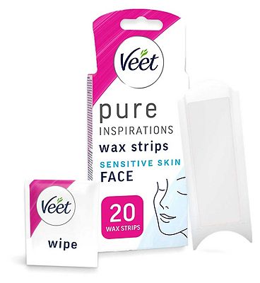 Veet Pure Inspirations Wax Strips For Face & Sensitive Skin - 20s